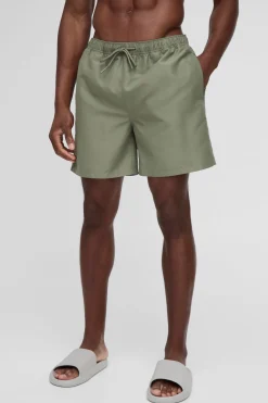 Short de bain mi-long en kaki