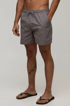 Short De Bain Mi-long En Seersucker