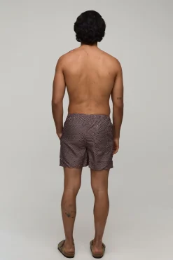 Short De Bain Mi-long À Imprimé Abstrait