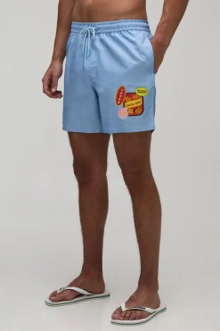 Short De Bain Mi-long Imprimé Stickers