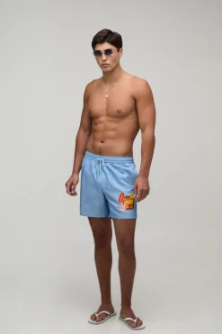 Short De Bain Mi-long Imprimé Stickers