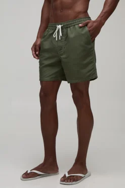 Short De Bain Mi-long À Poche Cargo Et Coutures Contrastées