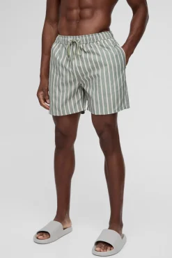 boohooMAN Short de bain mi-long à rayures<Homme Maillots De Bainnouveau