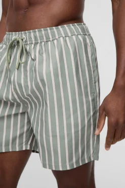 boohooMAN Short de bain mi-long à rayures<Homme Maillots De Bainnouveau