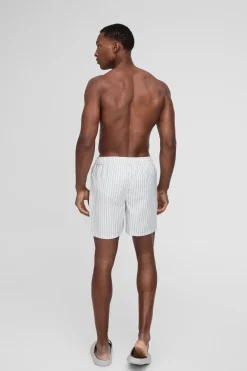 Short de bain mi-long à rayures
