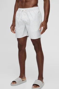 Short de bain mi-long à rayures