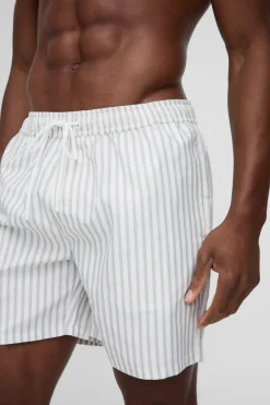 Short de bain mi-long à rayures