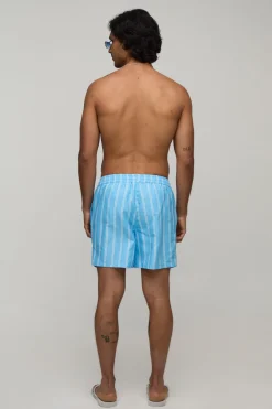 Short De Bain Mi-long À Rayures