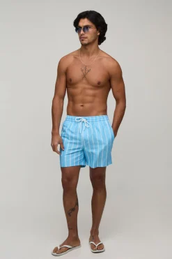 Short De Bain Mi-long À Rayures