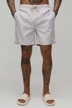 boohooMAN Short De Bain Mi-long Tall À Imprimé Placé St Tropez<Homme Shorts