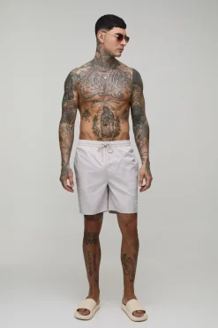 boohooMAN Short De Bain Mi-long Tall À Imprimé Placé St Tropez<Homme Shorts