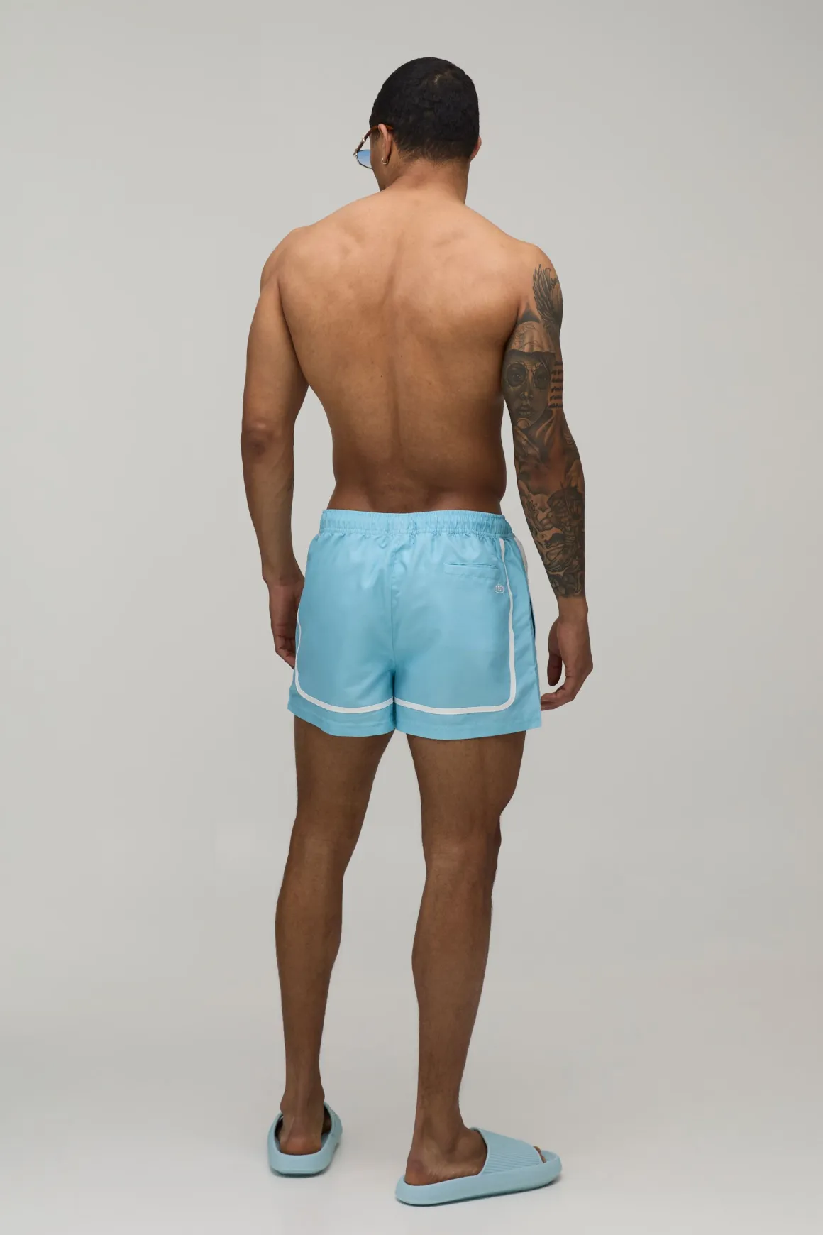 Short De Bain Super Court À Panneaux Avec Broderie Homme