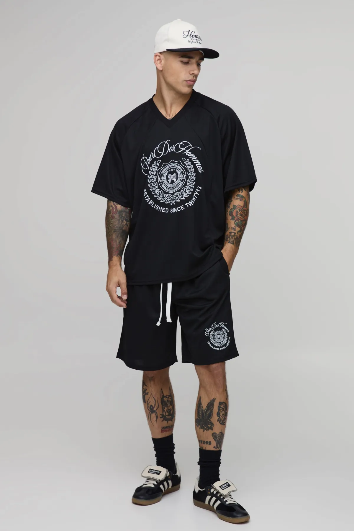 boohooMAN Short De Basketball En Mesh Brodé<Homme Shorts