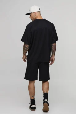 boohooMAN Short De Basketball En Mesh Brodé<Homme Shorts