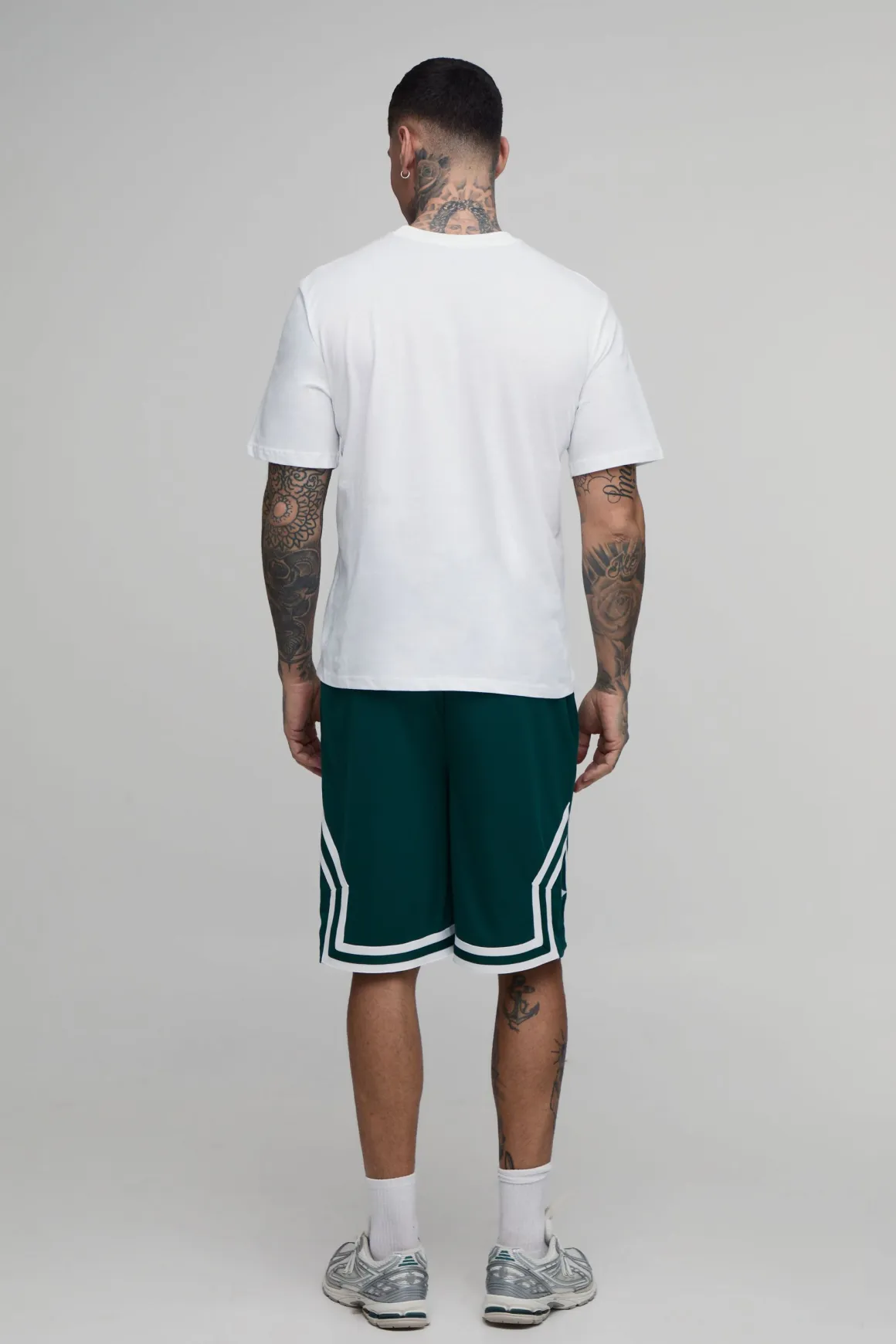 Short De Basketball Mi-long En Mesh Avec Bandes Décoratives Pour Homme Grand