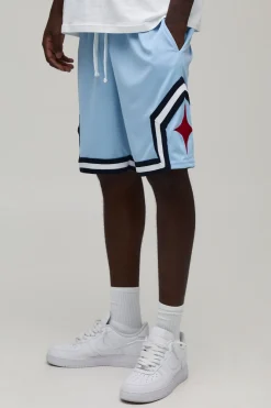 Short De Basketball Mi-long En Mesh Avec Bandes Contrastées