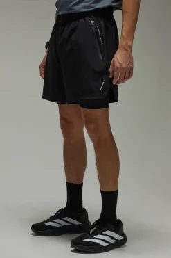 boohooMAN Short De Course À Rythme Modéré 2 En 1 Double Ceinture 5 Pouces<Femme Tout Afficher|Shorts
