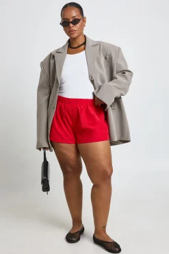 boohoo Short De Course Style Boxer En Nylon Grande Taille<Femme Shorts