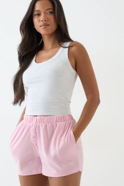 DSGN Studio Short De Détente Henley À Boutons Supersoft<Femme Dsgn Studio|Pyjamas