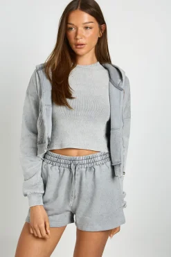 Short De Jogging Délavé À Clous