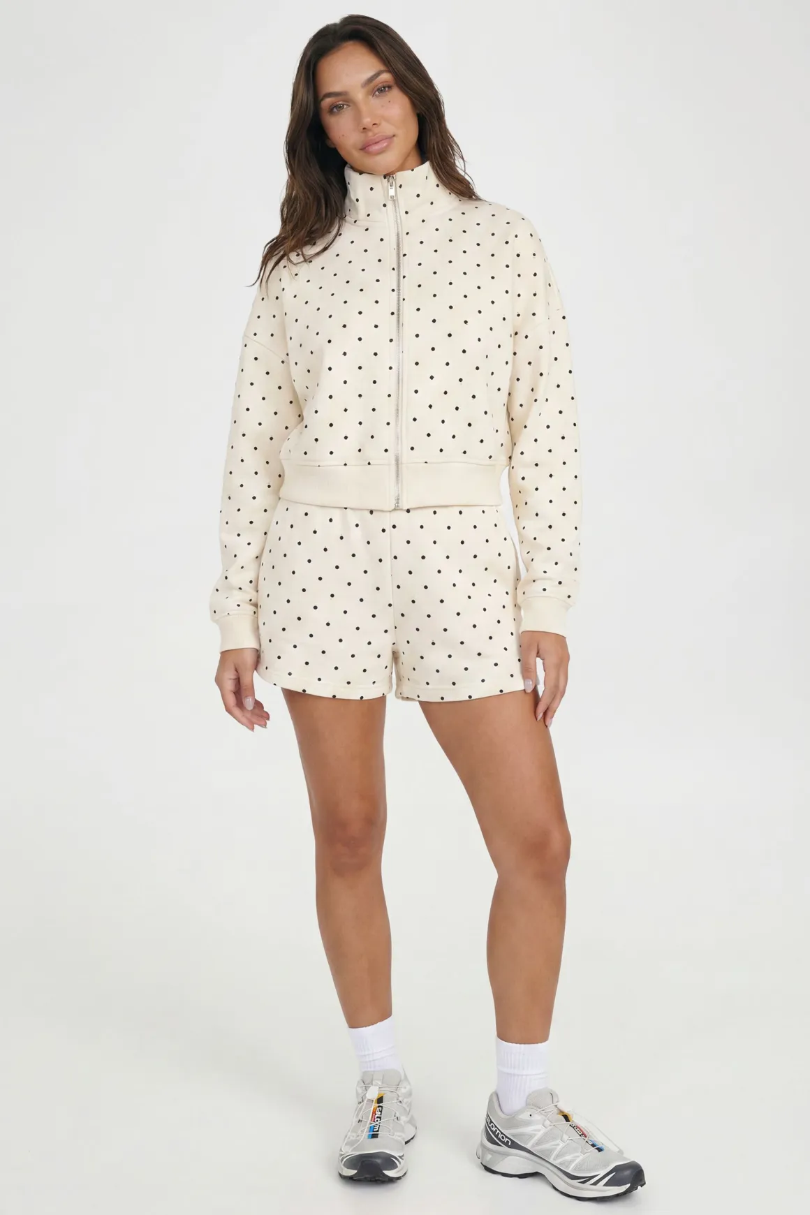 Short De Jogging Taille Haute À Pois