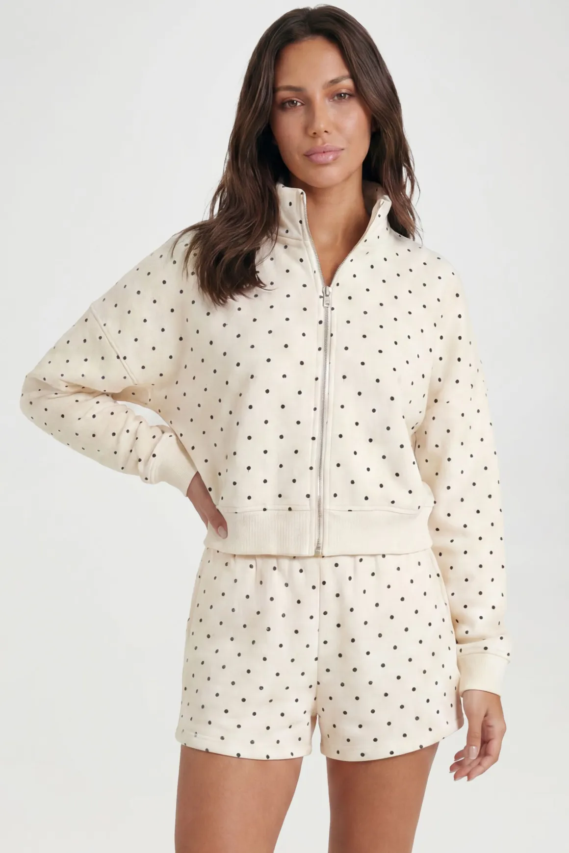 Short De Jogging Taille Haute À Pois