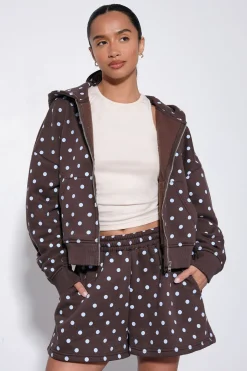 Short De Jogging Taille Haute À Pois