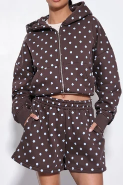 Short De Jogging Taille Haute À Pois