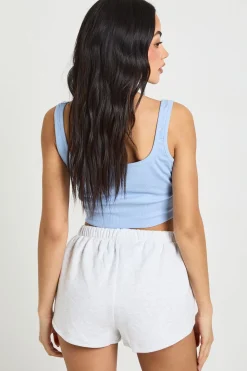 Short De Jogging Taille Mi-haute Avec Boutonnage Henley