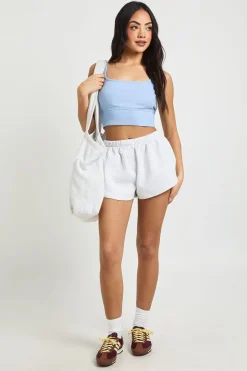 Short De Jogging Taille Mi-haute Avec Boutonnage Henley