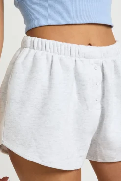 Short De Jogging Taille Mi-haute Avec Boutonnage Henley