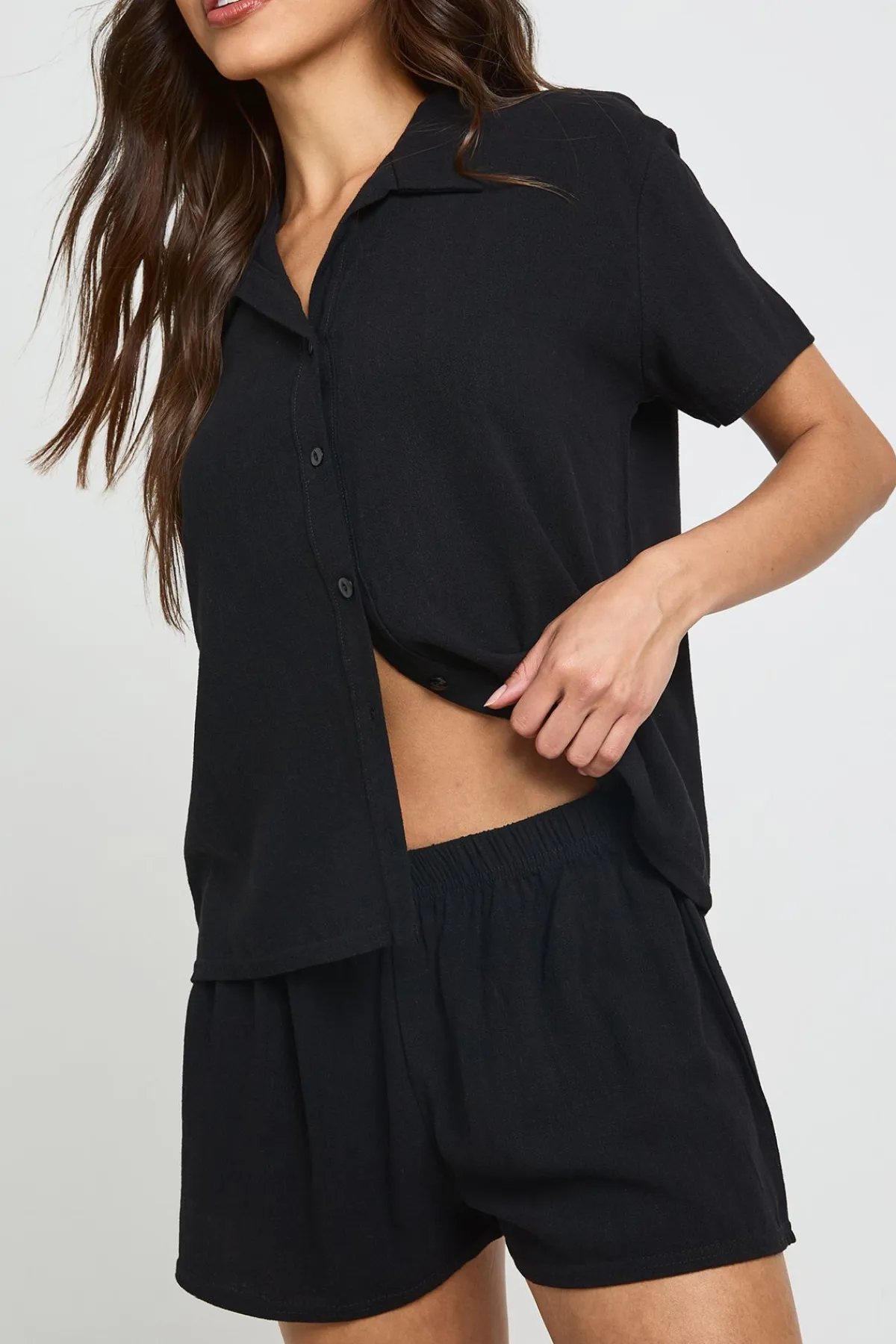 boohoo Short De Plage Aspect Lin<Femme Tenues De Plage