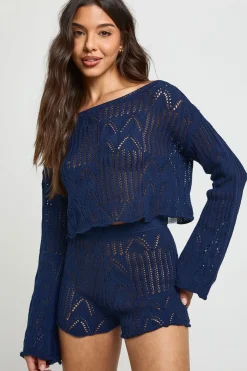 Short De Plage Au Crochet À Motifs
