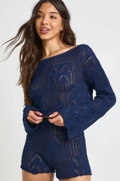 Short De Plage Au Crochet À Motifs