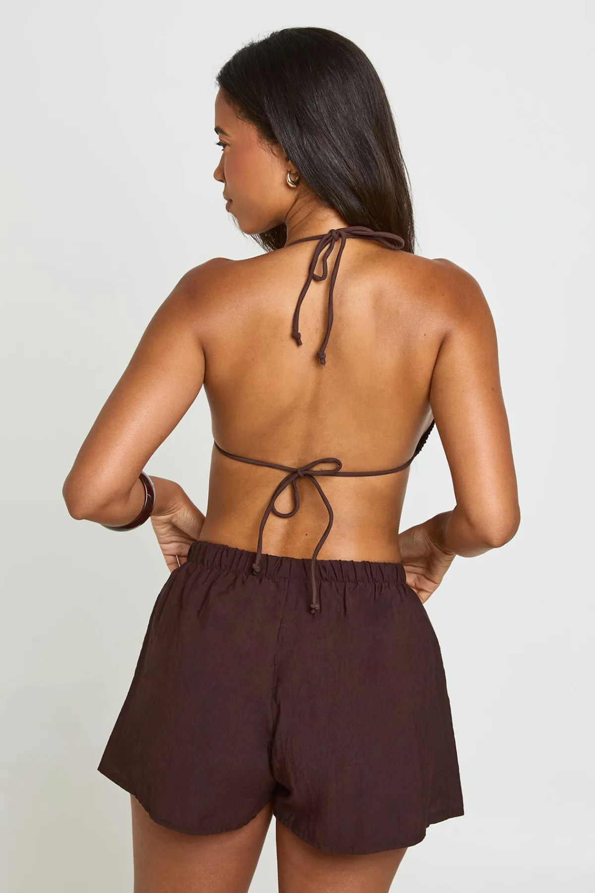 boohoo Short De Plage Effet Lin<Femme Tenues De Plage