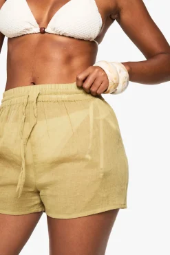 boohoo Short De Plage En Gaze De Coton<Femme Tenues De Plage