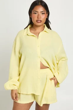 boohoo Short De Plage En Gaze De Coton Plus<Femme Tenues De Plage