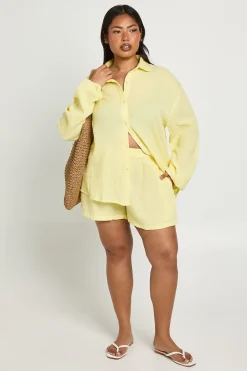 boohoo Short De Plage En Gaze De Coton Plus<Femme Tenues De Plage