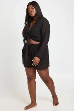boohoo Short De Plage En Mousseline Grande Taille<Femme Tenues De Plage