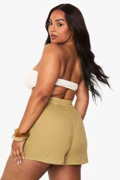 boohoo Short De Plage Grande Taille En Gaze De Coton<Femme Tenues De Plage