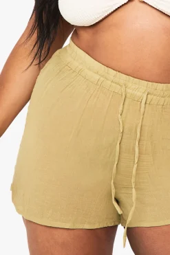 boohoo Short De Plage Grande Taille En Gaze De Coton<Femme Tenues De Plage