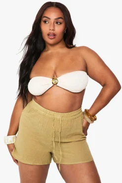 boohoo Short De Plage Grande Taille En Gaze De Coton<Femme Tenues De Plage