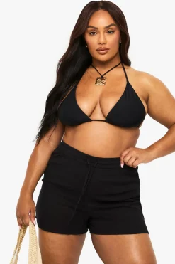 Short De Plage Grande Taille En Coton Gaufré