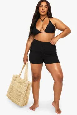 Short De Plage Grande Taille En Coton Gaufré