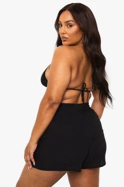 Short De Plage Grande Taille En Coton Gaufré