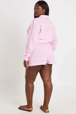 boohoo Short De Plage Grande Taille À Taille Élastiquée<Femme Tenues De Plage