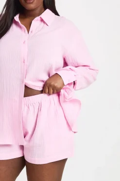 boohoo Short De Plage Grande Taille À Taille Élastiquée<Femme Tenues De Plage