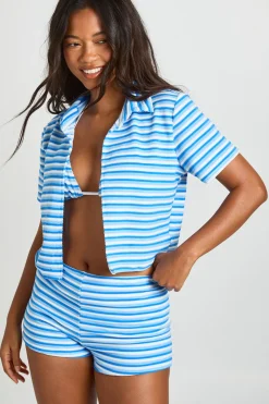 Short De Plage Mini En Éponge Rayée