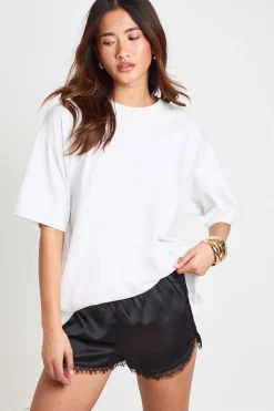 boohoo Short De Sport À Bordure En Dentelle<Femme Satin Et Dentelle|Shorts