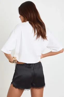 boohoo Short De Sport À Bordure En Dentelle<Femme Satin Et Dentelle|Shorts